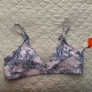 Blue and white bikini top